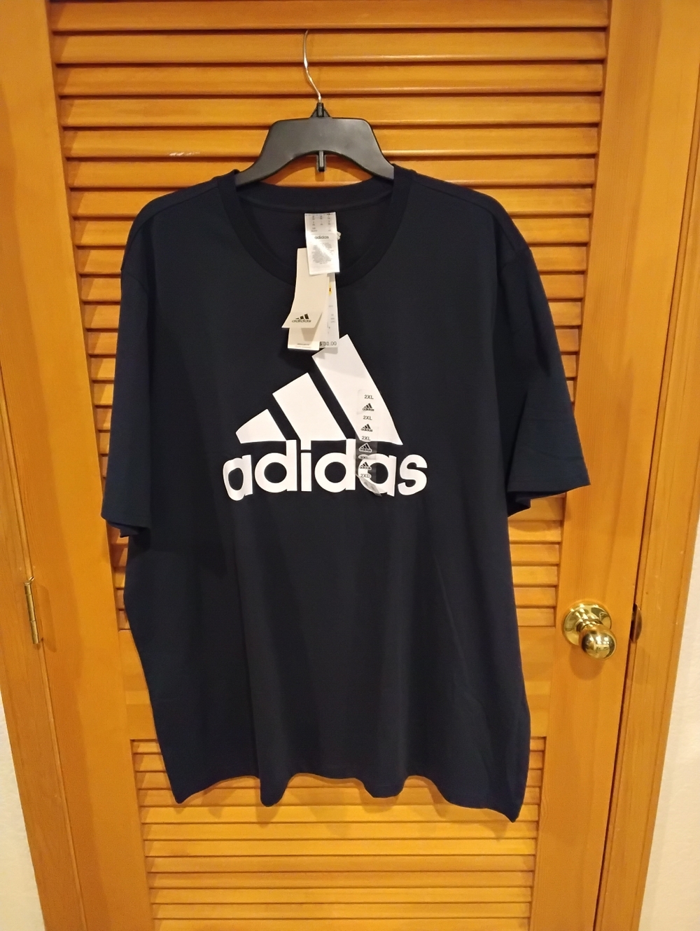 NWT adidas Men’s Ink Blue W/ White Logo Short Sleeve Tee 2XL Firm Price